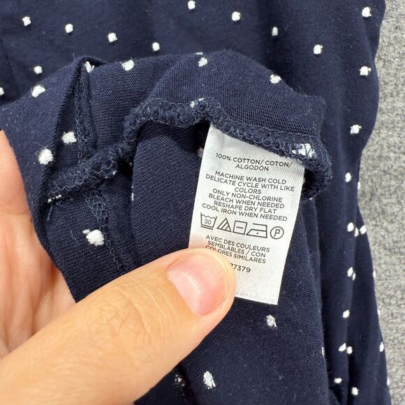 Ann Taylor Top Women S Small Blue Polka Dot Sleeveless Wide Strap Cotton Casual - Picture 4 of 7